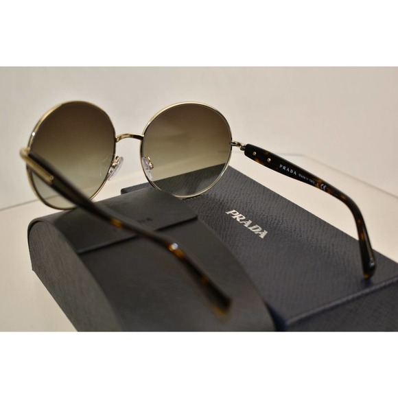 NIB PRADA SPR58V BROWN HAVANA LETTERING LOGO PLASTIC METAL FRAME SUNGLASSES main image 4